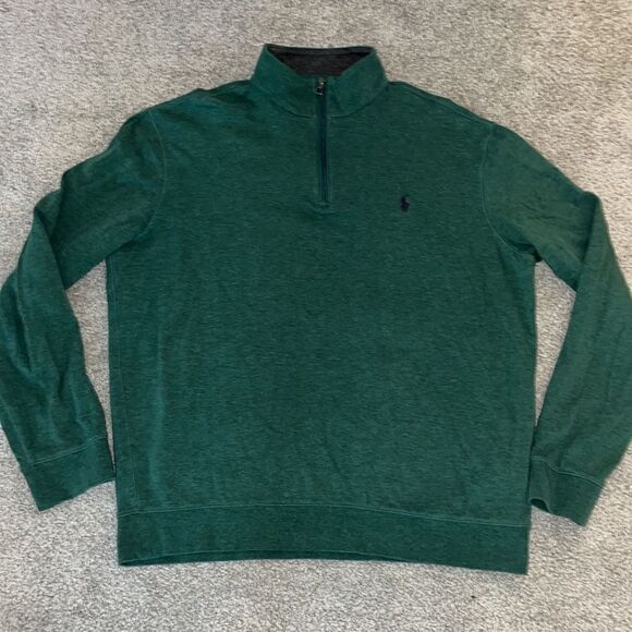 Sage Green Polo by Ralph Lauren T neck Long sleeve sweater sweatshirt L w/pony - Picture 1 of 5